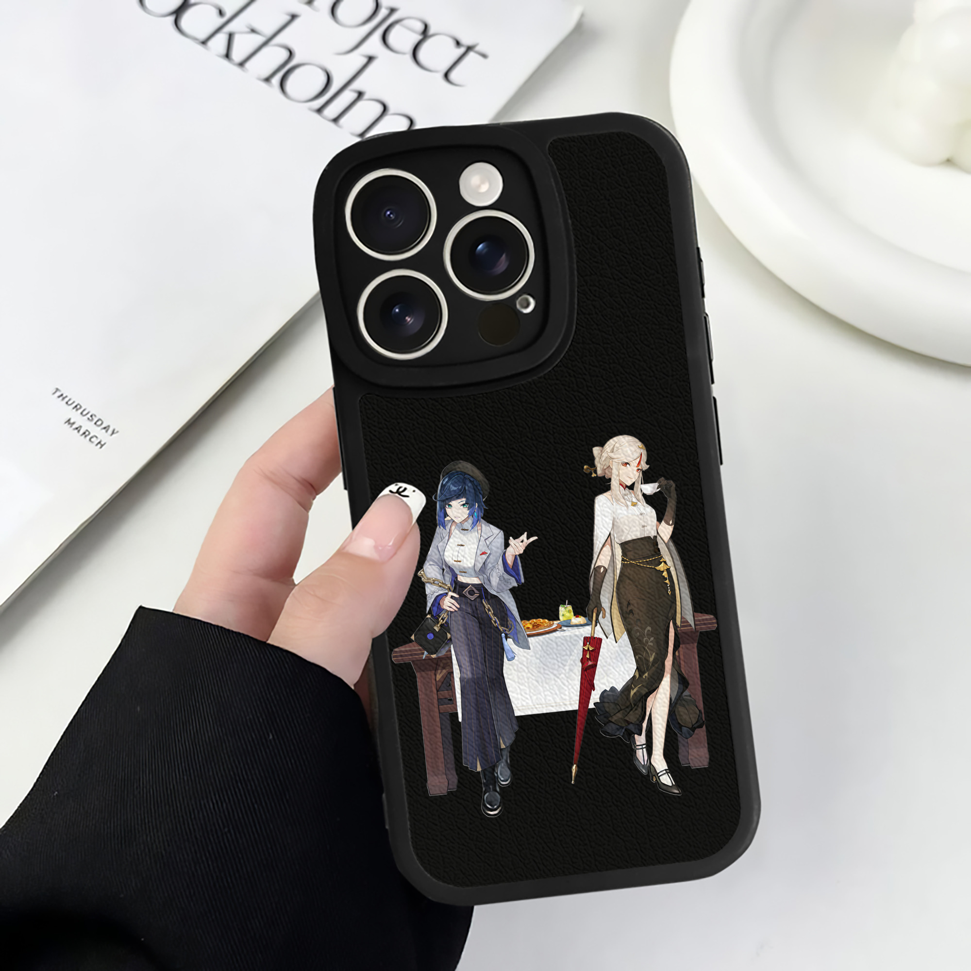 げんし神 夜兰 やらん genshin Yaran 【iPhone 16シリーズ対応】シリコンスマホケース（レザー調） 材質：シリコン